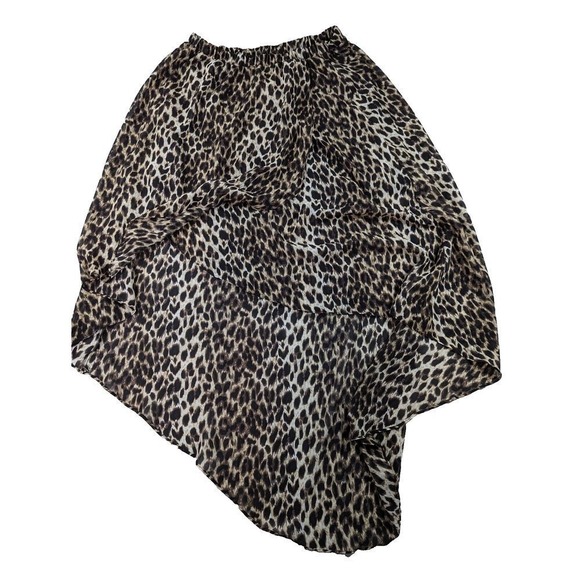 Forever 21 Skirt Women's Pleated Sheer Leopard Animal Print Midi Boho Sz Medium‎ - Picture 1 of 7
